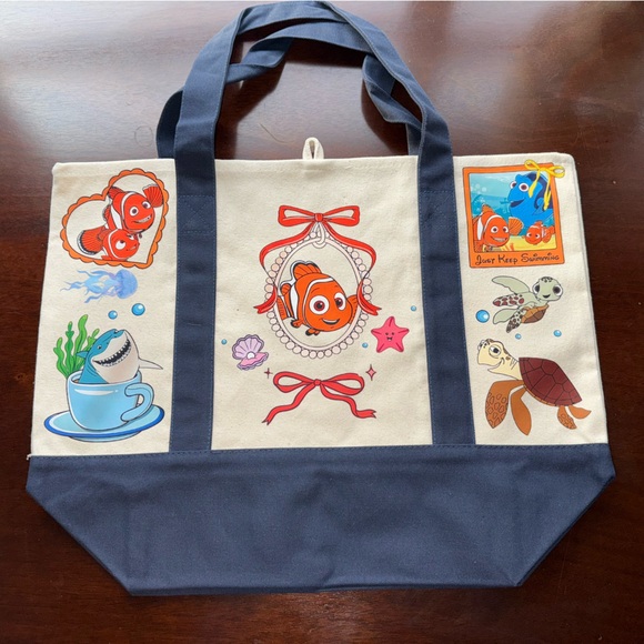 Disney Handbags - Disney Finding Nemo Tote Bag - Blue and Cream